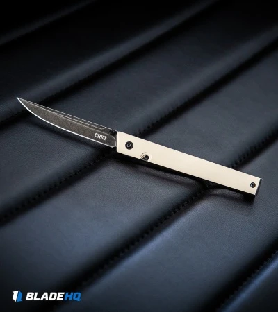 CRKT CEO Liner Lock Knife White Micarta (3.1" Smokewash D2) BHQ Exclusive 5 CRKT CEO Liner Lock Knife White Micarta (3.1" Smokewash D2) BHQ Exclusive - Image 5