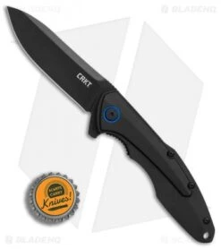 CRKT Caligo Liner Lock Flipper Knife Black Al (3.1" Black) 6215 -Crkt Shop CRKT Caligo Black Al black BHQ 76683 er bottlecap