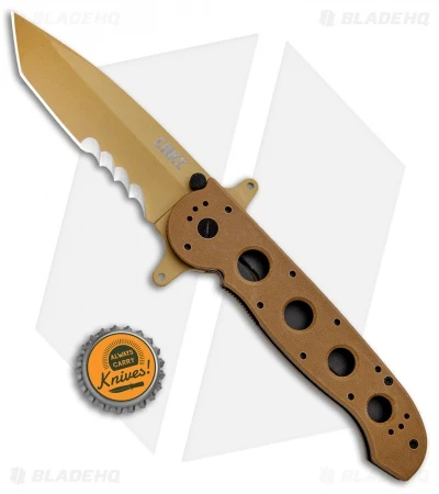 CRKT Carson M16-14DSFG Tanto Flipper Knife Desert Tan G-10 (3.875" Serr) 4 CRKT Carson M16-14DSFG Tanto Flipper Knife Desert Tan G-10 (3.875" Serr) - Image 4