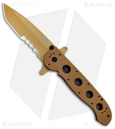 CRKT Carson M16-14DSFG Tanto Flipper Knife Desert Tan G-10 (3.875" Serr) 1 CRKT Carson M16-14DSFG Tanto Flipper Knife Desert Tan G-10 (3.875" Serr)