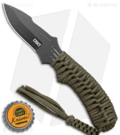 CRKT Crawford Thunder Strike Neck Knife Green Paracord (2.8" Black) 2032 -Crkt Shop CRKT Crawford Thunder Strike Neck Green Paracord Black BHQ 27278 jr bottlecap