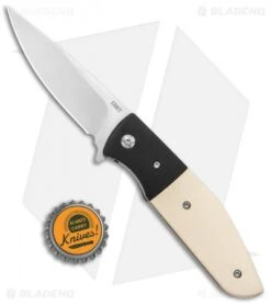 CRKT Curfew Spring Assisted Knife White Fiber/Black Aluminum (3.1" Satin) -Crkt Shop CRKT Curfew REsin Handle LL DP Satin BHQ 138959 jr bottlecap