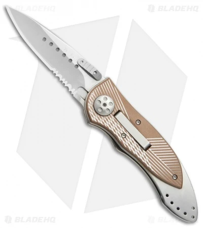 CRKT Elishewitz E-Lock Folding Knife Bronze (3.9" Satin Serr) 7333 1 CRKT Elishewitz E-Lock Folding Knife Bronze (3.9" Satin Serr) 7333