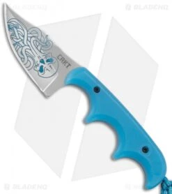 CRKT Folts Minimalist Bowie Cthulhu Neck Knife Blue GRN (2" Satin) 2387O