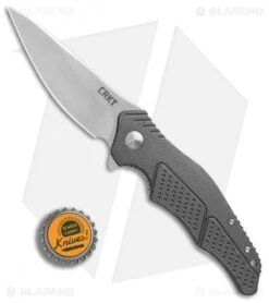 CRKT Ken Onion Outrage Knife Gray (3.25" Satin) K320GXPX *Factory Second -Crkt Shop CRKT Ken Onion Outrage gray satin blemish BHQ 75333 er bottlecap