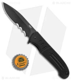 CRKT Ken Steigerwalt Ignitor Spring Assisted Knife Black G10 (3.48") -Crkt Shop CRKT Ken Steigerwalt Ignitor SA Black G 10 Black Serr BHQ 178670 jr bottlecap