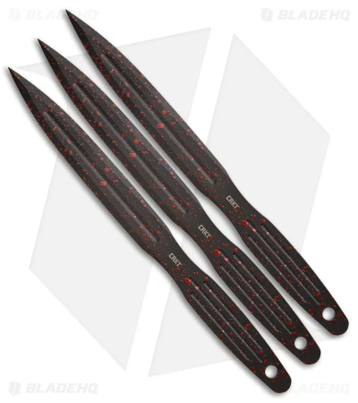 CRKT Onion Throwing Knives 3-Piece Set Black (6.25" Black/Red) 1 CRKT Onion Throwing Knives 3-Piece Set Black (6.25" Black/Red)