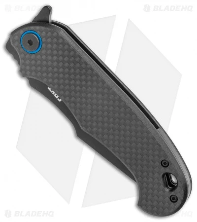 CRKT PSD Liner Lock Spring Assisted Knife Black G-10 / CF (3.6" Black Serr) 2 CRKT PSD Liner Lock Spring Assisted Knife Black G-10 / CF (3.6" Black Serr) - Image 2