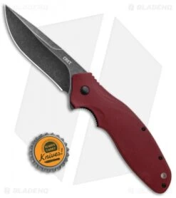 CRKT Shenanigan Spring Assisted Knife Maroon GRN (3.4" Black SW) K800RKP -Crkt Shop CRKT Shenanigan LL Maroon Black SW K800RKP BHQ 124733 jr bottlecap