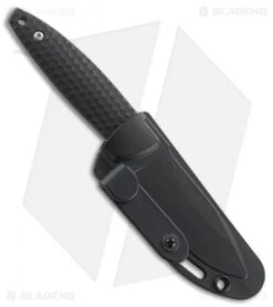 CRKT Lucas Burnley Aux Fixed Blade Knife Black (3.5" Satin) 1200 -Crkt Shop CRKT lucas burnley aux black satin 1200 BHQ 51813 er sheath