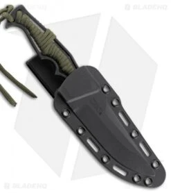 CRKT Tighe Breaker Fixed Blade Knife Green Paracord (4.25" Black Stonewash)1110 -Crkt Shop CRKT tighe breaker green paracord black stonewash 1110 BHQ 51812 er sheath