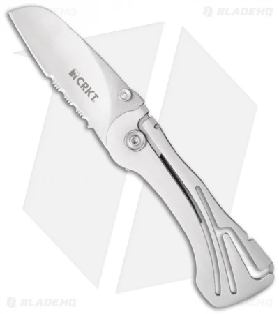 CRKT Klecker NIRK NOVO Folding Knife W/ Brushed Frame (2.75" Satin Serr) 5175 1 CRKT Klecker NIRK NOVO Folding Knife W/ Brushed Frame (2.75" Satin Serr) 5175