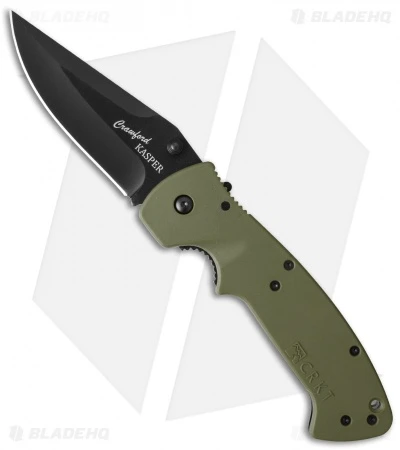 CRKT Crawford Kasper Liner Lock Knife OD Green Zytel (3.75" Black) 6773KOD 1 CRKT Crawford Kasper Liner Lock Knife OD Green Zytel (3.75" Black) 6773KOD