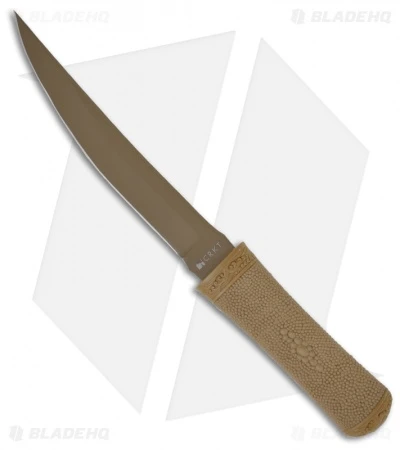 CRKT Hissatsu Knife Desert Tan Fixed Blade Tanto (7" Brown) 2907D 1 CRKT Hissatsu Knife Desert Tan Fixed Blade Tanto (7" Brown) 2907D