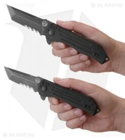 CRKT Ruger Knives 2-Stage Compact Tanto Flipper Knife (3.5" Black SW) R2103K 5 CRKT Ruger Knives 2-Stage Compact Tanto Flipper Knife (3.5" Black SW) R2103K -Crkt Shop crkt ruger r2103k hand cm 2
